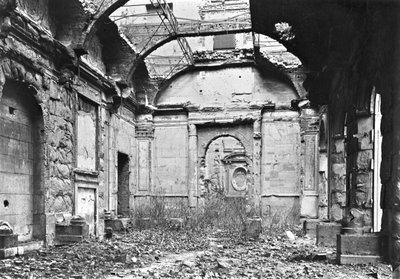 Ruins of the Cour des Comptes during the Commune of Paris, 1871 by French Photographer